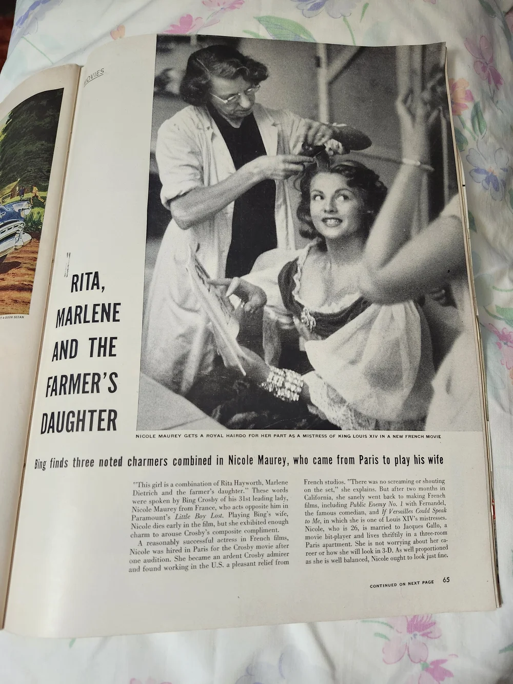 LIFE Magazine August 3, 1953- Vintage Cover Nicole Maurey